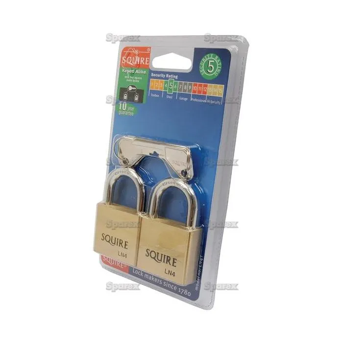 Squire Solid Brass Lion Range Padlock - Brons, Body width: 39.5mm (Security rating: 3)
